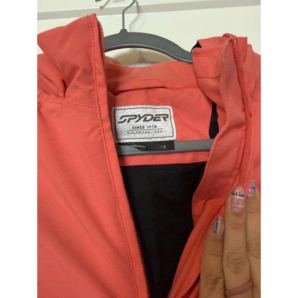 Spyder Girls NEW Conquer Insulated Jacket Ski Snowboard Jacket Size 12 Coral